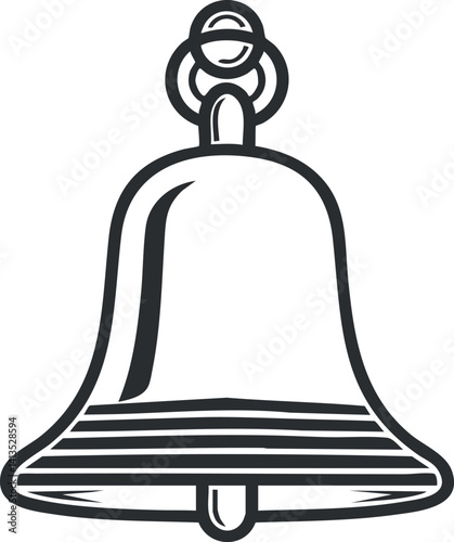 A simple illustration of a traditional bell symbolizing notification and sound.