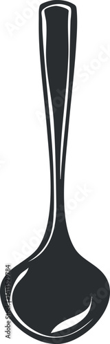 A simple black spoon illustration suitable for kitchen and dining contexts
