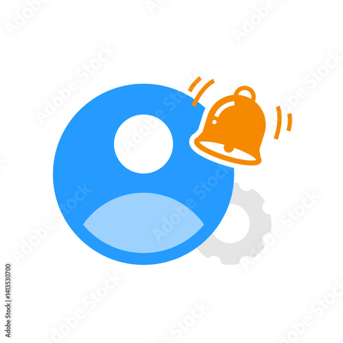User account avatar with notification bell icon illustration. account activity alerts, notifications, and user updates. Perfect for mobile apps, websites, dashboards, and UI elements