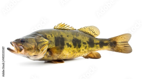 High-quality Smallmouth Bass Isolated on White Background for Professional Designs