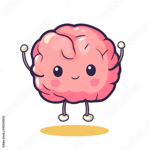 The concept of brain training through rope jumping is illustrated in a flat design, conveying a creative idea