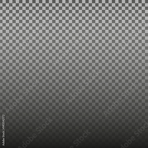 Checkerboard pattern. Bottom shading fade. Subtle grid texture. Vector transparency overlay.