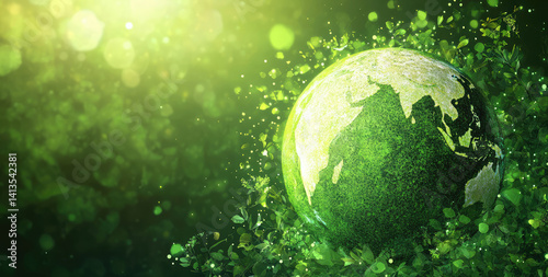 save the green planet, abstract organic background in green color