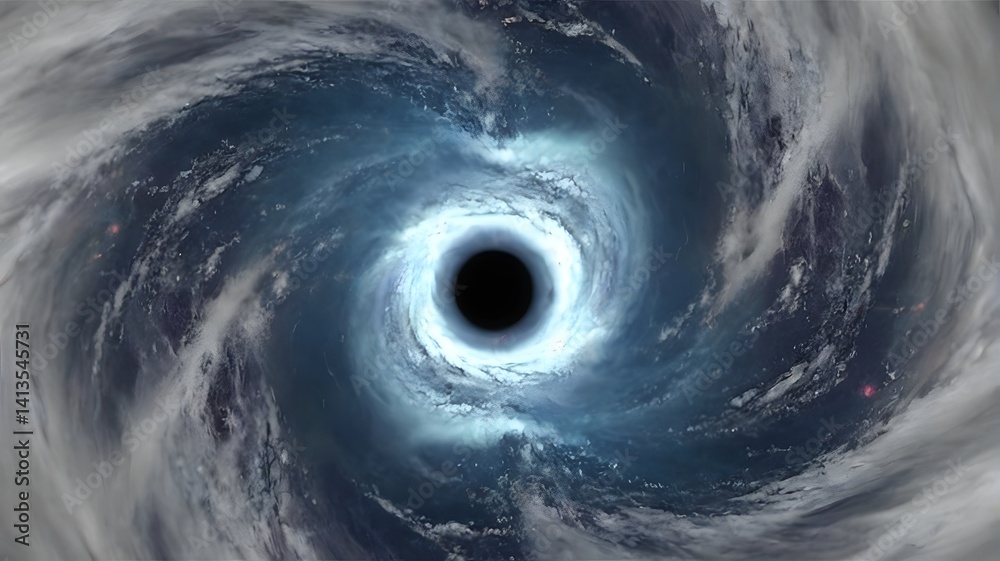 Digital Image of a Vortex with Central Black Void