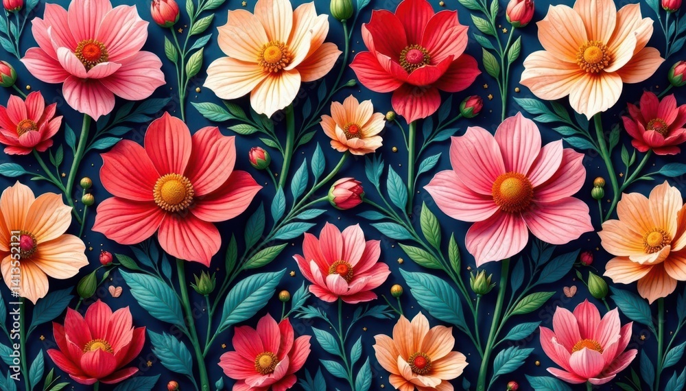 Intricate floral design, repeating seamlessly , wallpaper, botanical Intricate floral design, repeating seamlessly , wallpaper, botanical