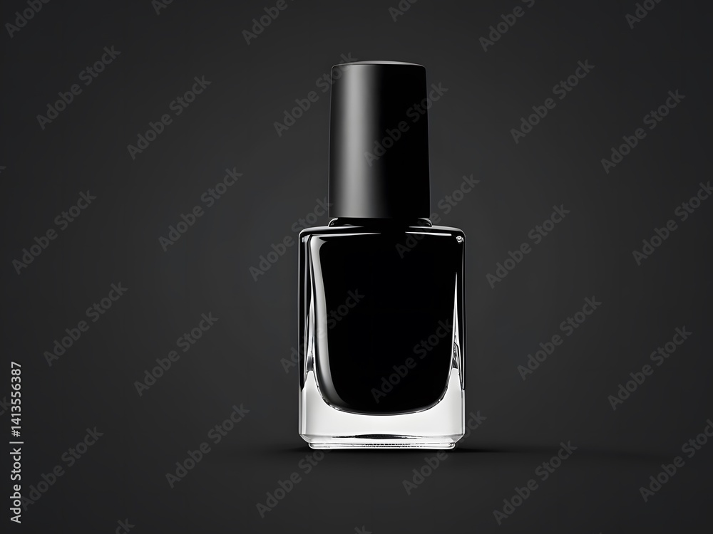 Black nail polish bottle isolated Generative Ai Black nail polish bottle isolated Generative Ai