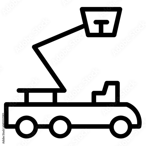 Boomlift Crane Elevator Line Icon