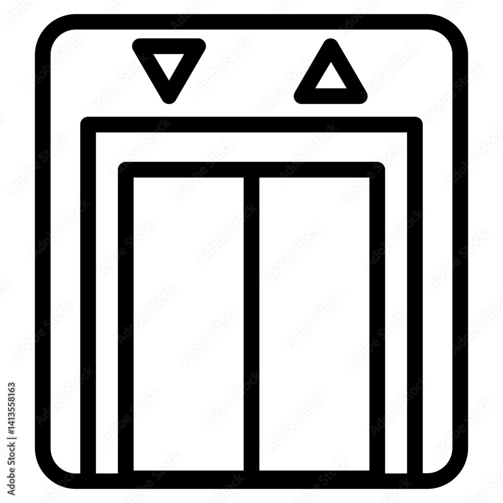 Elevator Hotel Lift Line Icon Elevator Hotel Lift Line Icon