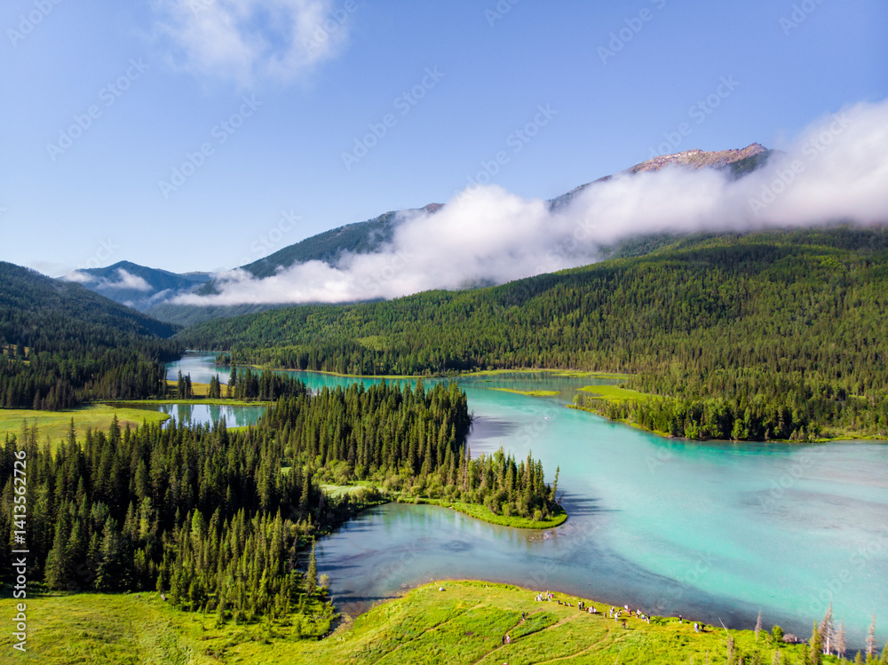 Fototapeta premium Kanas Scenic Area, Altay Region, Xinjiang, China