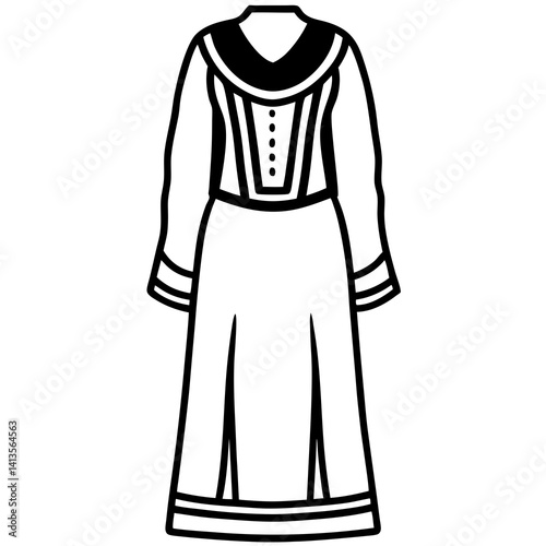 Minimal Salwar Kameez Vector Illustration on White Background