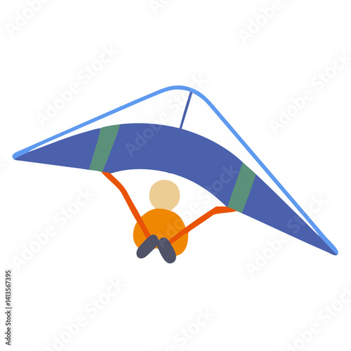 Paraglider soaring through the sky with colorful wings  