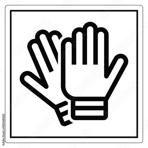 Two Hands in Gloves Icon Representing Safety Precautions and Hygiene Practices