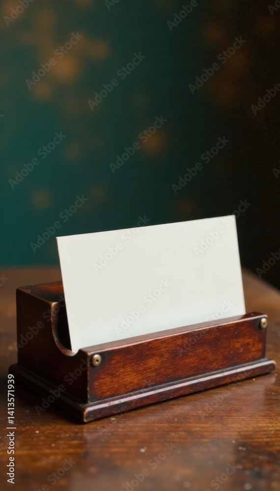 Fototapeta premium Vintage style business card holder, organization, vintage style