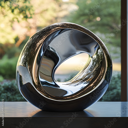 Ethereal Harmony: A Stunning Dance of Metallic Reflections and Nature