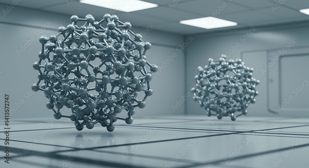 Fototapeta premium Abstract Hexagonal Nanostructure – Molecular Engineering Concept