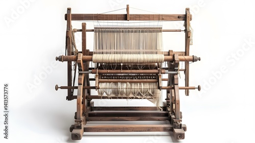Professional Manual Wood Loom for Cloth, Carpet, and Fabric Making in action