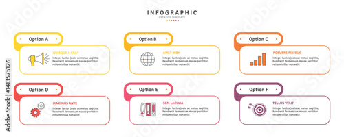 Business infographic template with modern design elements and icons in vector 