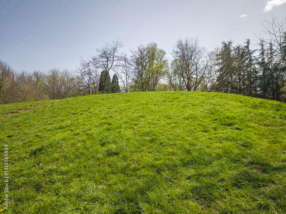 Spring Landscape of South Park in city of Sofia, Bulgaria