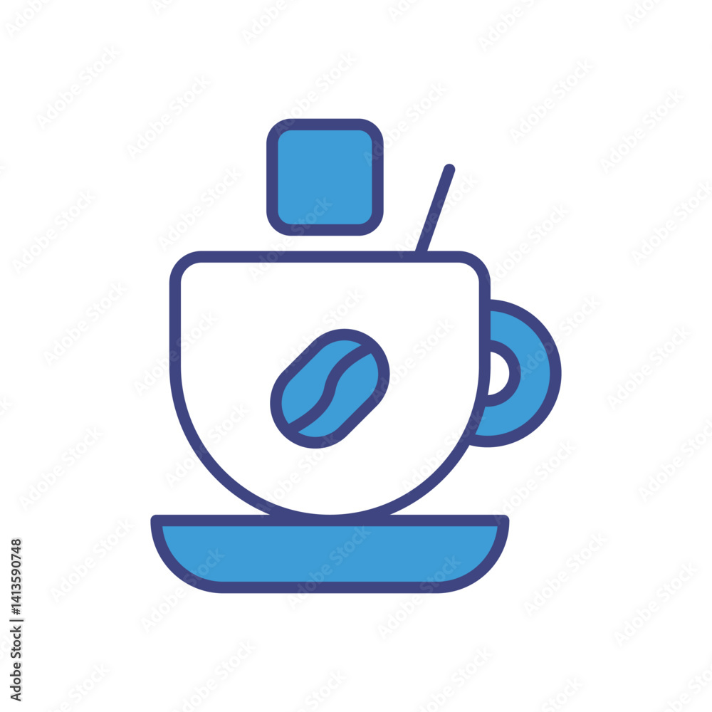 With Sugar icon vector stock illustration With Sugar icon vector stock illustration