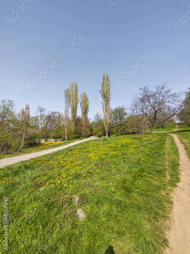 Obraz na płótnie Spring Landscape of South Park in city of Sofia, Bulgaria w salonie