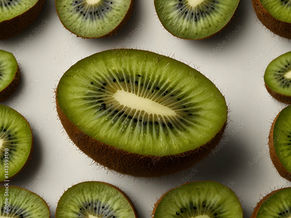 Fototapeta premium Kiwi with Rough Skin and Slightly Asymmetrical Shape