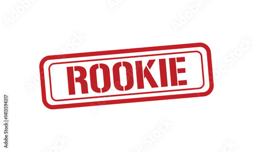 ROOKIE red stamp text vector, rubber stamp