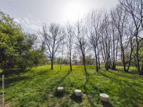 Obraz na płótnie Spring Landscape of South Park in city of Sofia, Bulgaria w salonie