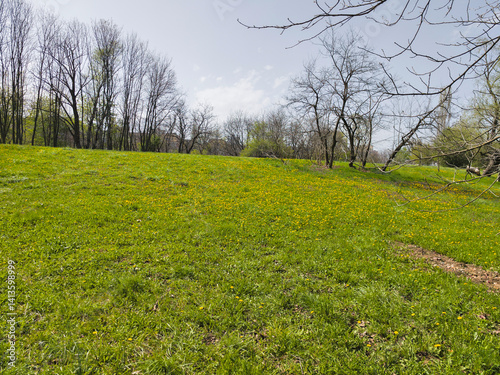 Obraz na płótnie Spring Landscape of South Park in city of Sofia, Bulgaria w salonie
