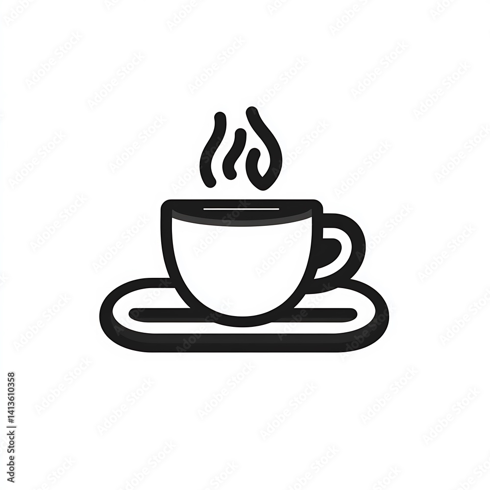 A steaming cup of coffee on a saucer A steaming cup of coffee on a saucer