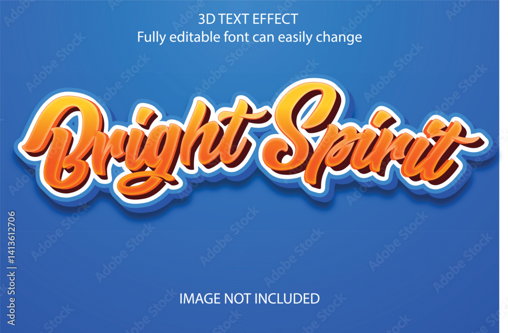 Bright Spirit Editable 3D Text Effect design Bright Spirit Editable 3D Text Effect design