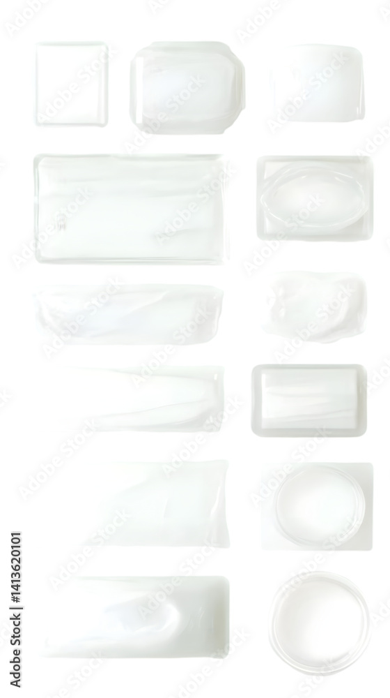 Arranged White Geometric Shapes Isolated On Transparent Background Abstract Illustration Arranged White Geometric Shapes Isolated On Transparent Background Abstract Illustration