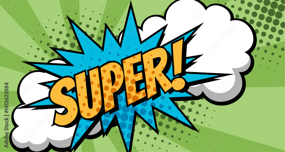 Obraz premium Super - Comic Expression Vector Text