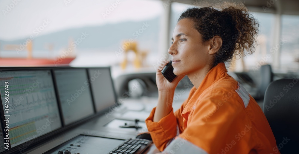 Close Up Shot of Engineer Working on Phone While Analyzing Data at Control Center