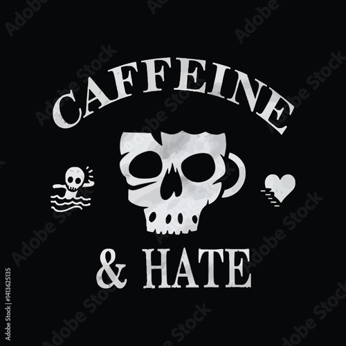 Skull Vector and Typography T-Shirt Design for Bold Street wear Style