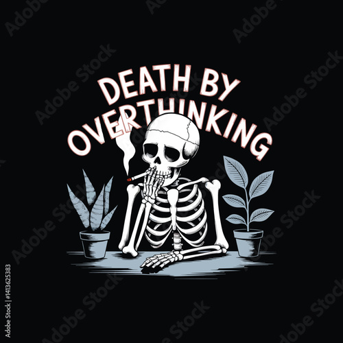 Skull Vector and Typography T-Shirt Design for Bold Street wear Style