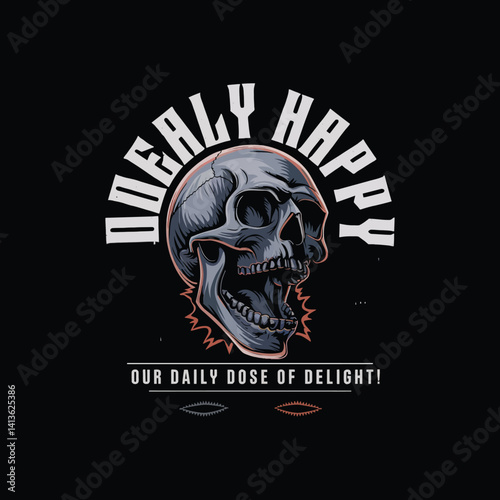 Skull Vector and Typography T-Shirt Design for Bold Street wear Style