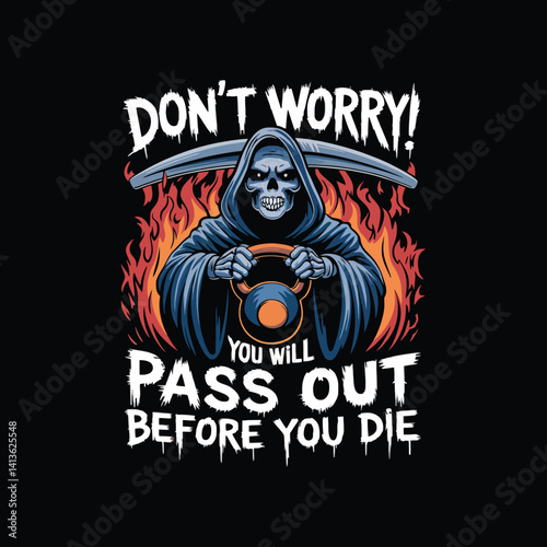 Skull Vector and Typography T-Shirt Design for Bold Street wear Style
