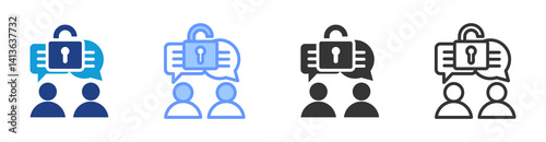 Openness icon set multiple style collection