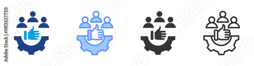 Satisfaction icon set multiple style collection