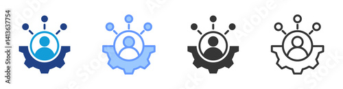 Job Enrichment icon set multiple style collection