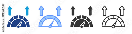 Higher Levels Performance icon set multiple style collection