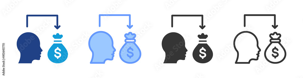 Extrinsic Incentive icon set multiple style collection Extrinsic Incentive icon set multiple style collection