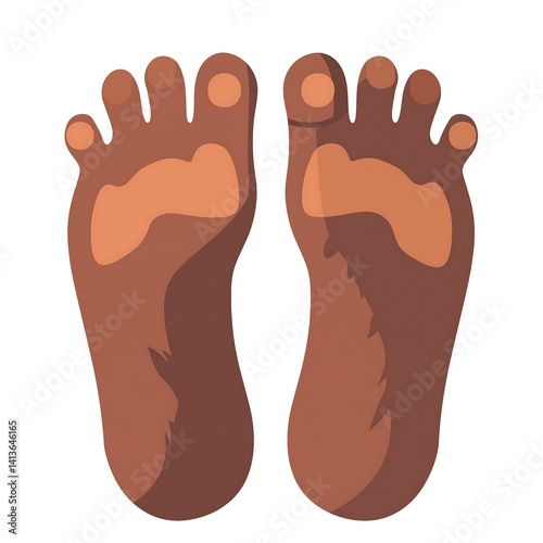 Graphic Cartoon Foot and Feet Illustration with Toes and Sole for Health and Wellness Vector Design