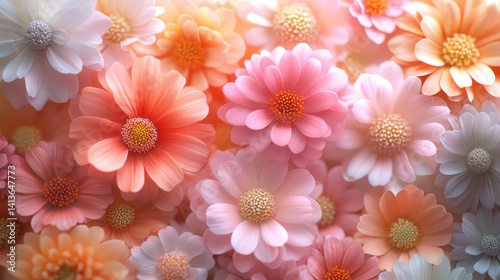 Obraz na płótnie Pastel flowers blooming, close-up, soft light, background blur, design w salonie