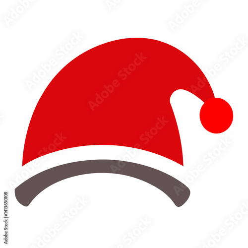 Christmass Santa hat silhoutte vector style with white background