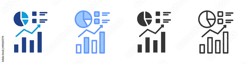 Market Analysis icon set multiple style collection Market Analysis icon set multiple style collection
