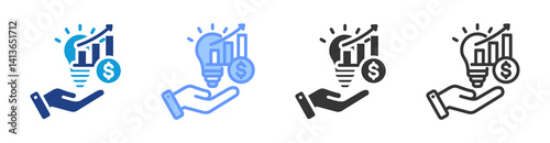 Innovation icon set multiple style collection