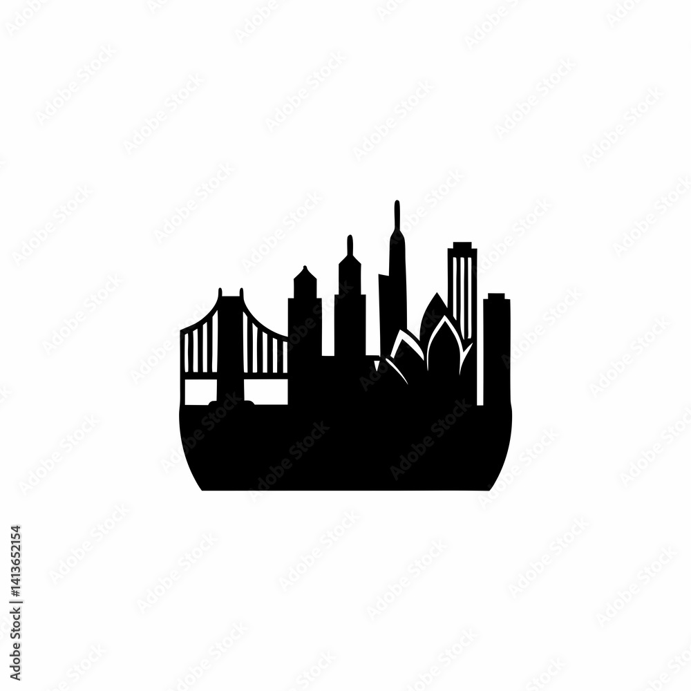 Obraz premium creative details Cityscape Icon Vector Illustration