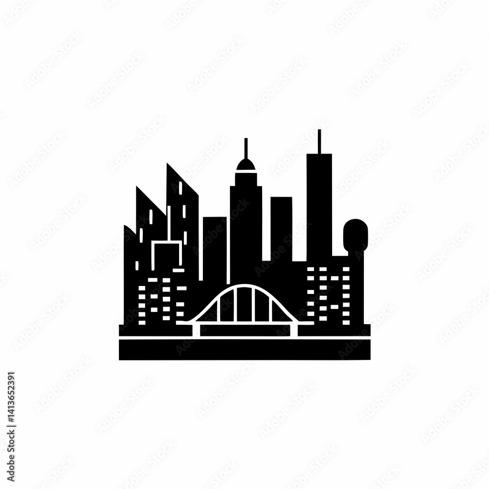 Obraz premium creative details Cityscape Icon Vector Illustration