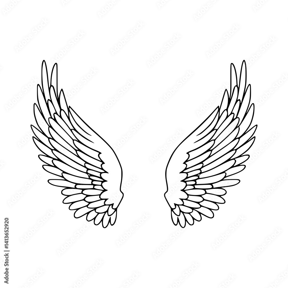 Obraz premium Wings Illustration - Vector Graphic